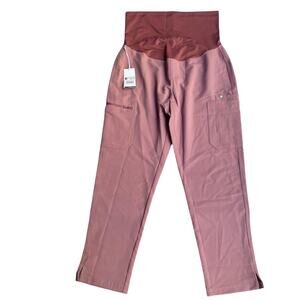 FIGS Yola Maternity Scrub Pants Mauve Pink Size Medium Petite NEW